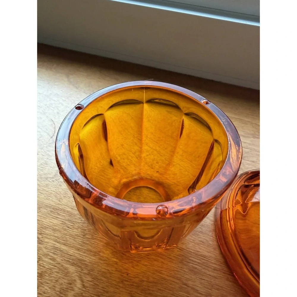 Viking Glass Persimmon Orange Arlington Fairy Lamp Glimmer GLOW MCM Vintage RARE
